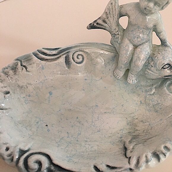 VTG Porcelain Baby and GoldfishTrinket /Soap Dish - Picture 5 of 15